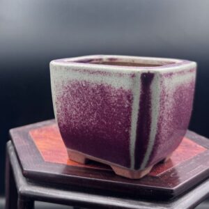 Vaso bonsai bigei rosso smaltato cod.206